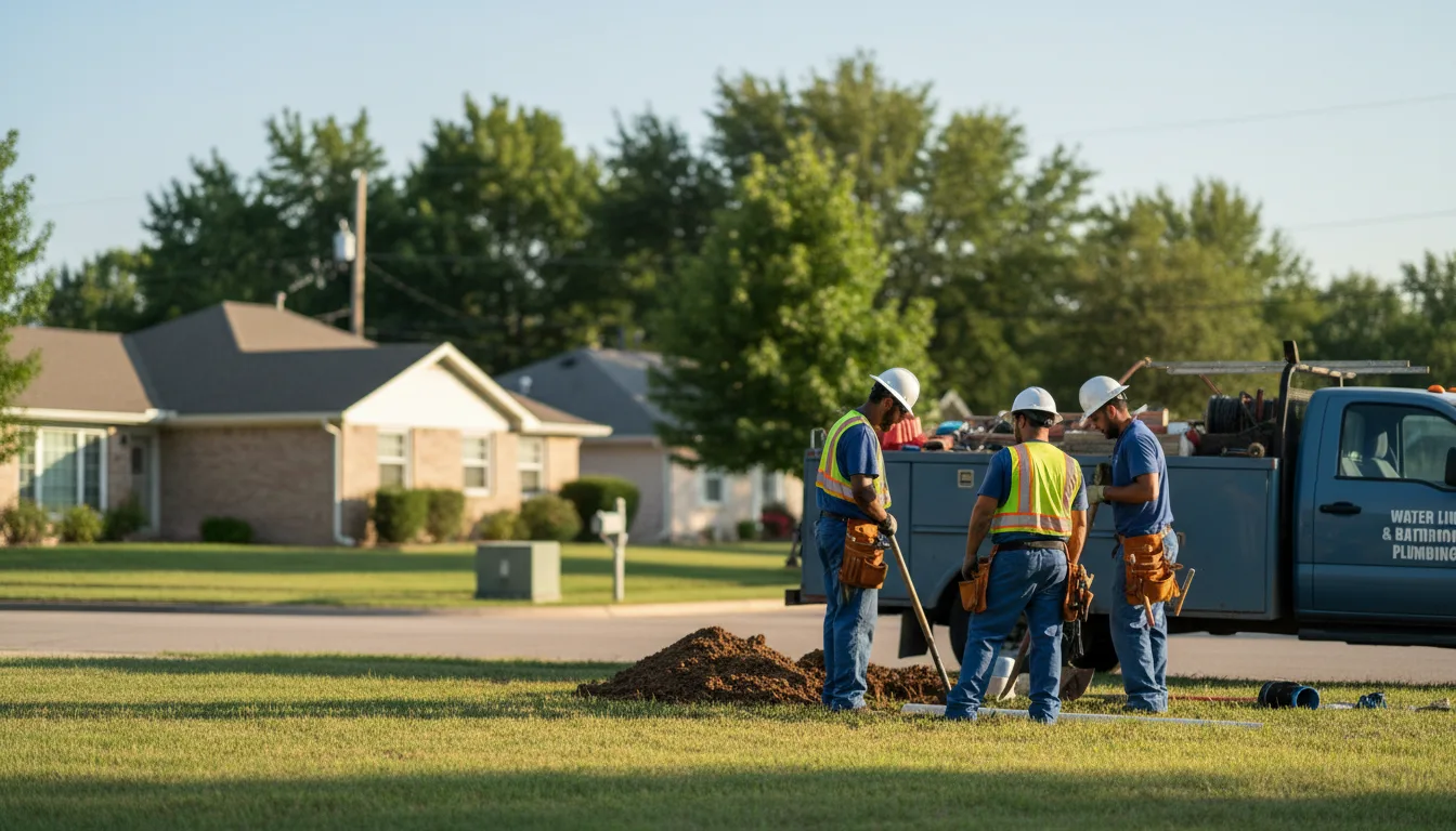 Residential water line and bathroom plumbing service in Lovilia, IA